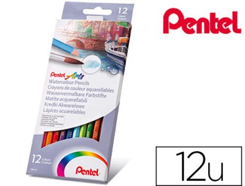 Lpis de cor aguarelveis pentel caixa com 12 unidades , Pentel , 64173 , 0884851024213